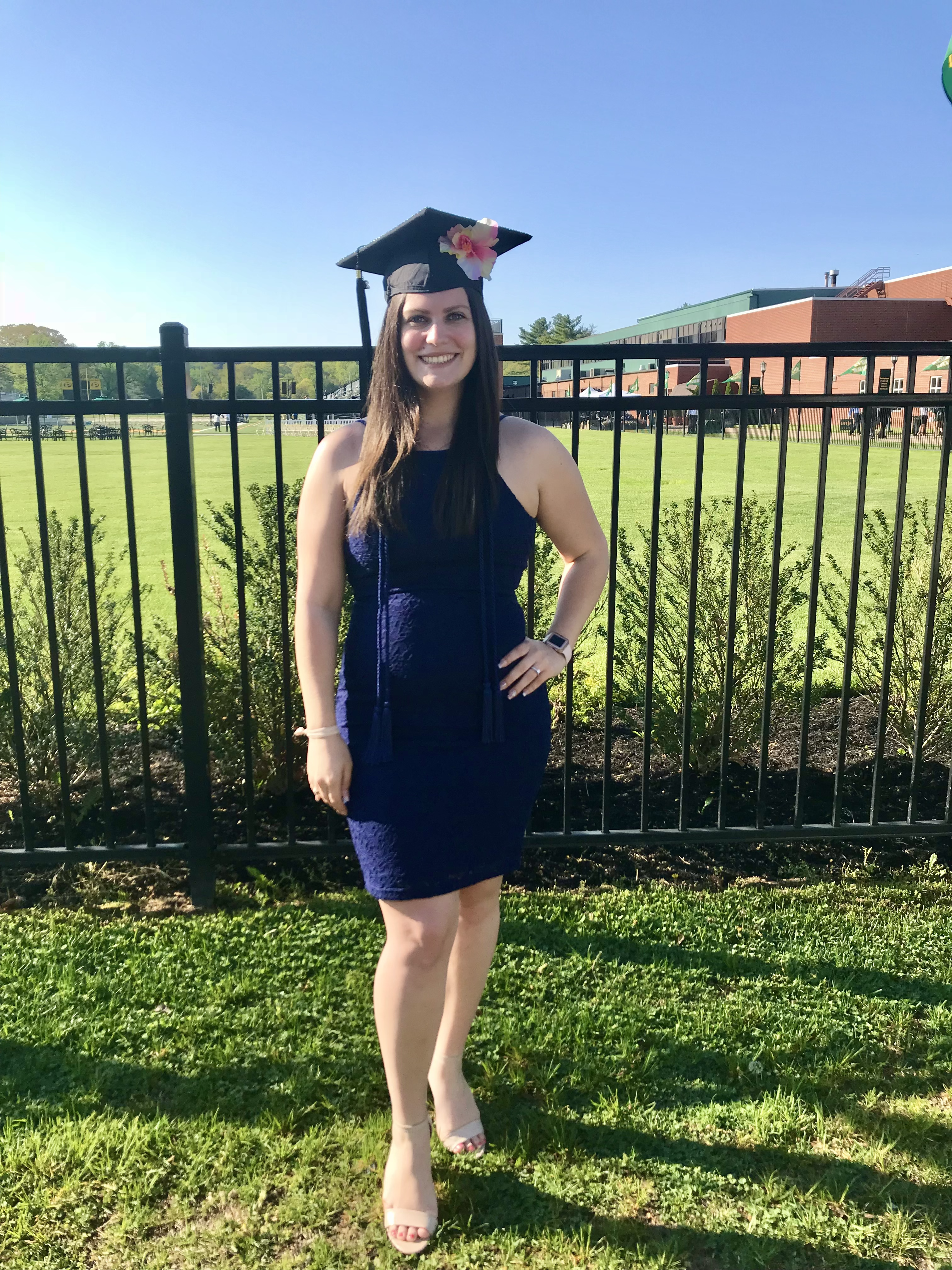 Valerie celebrating her college graduation.